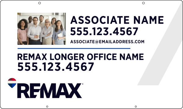Reflective Hanging Associate Name w Team Photo Sign Panel, 18h x 30w, 3mm Aluminum Composite